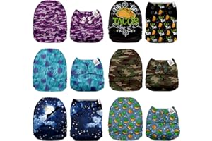 Mama Koala 1.0 Cloth Diapers for Babies, 6 Pack Pocket Shell Only (NO Inserts) - One Size Washable and Reusable Pocket Diapers for Newborns and Toddlers - 160084