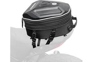 ROCKBROS Motorcycle Tail Bag Seat Bag EVA Hard Shell Motorcycle Backpack Bag Waterproof Luggage Bag for Motorcycle Expandable