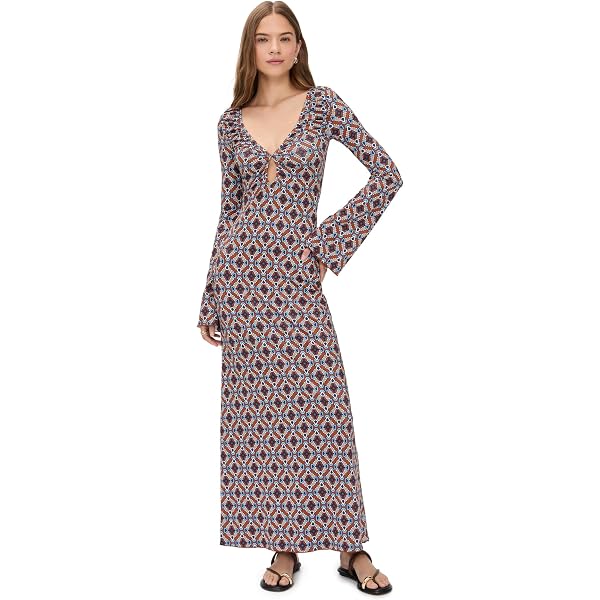 chinese dress ladies Shani Shemer Women's Eleanor Linen Maxi Dress, Blue Sky Flowers, L at  Amazon Women's Clothing store