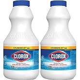 Clorox Regular Disinfecting Bleach Cleaner, 2 Pack Concentrated Liquid Bleach, Removes Mold, Mildew and Stains, Whitens, for Multi Purpose Cleaning and Laundry, 24 oz Bottles
