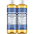 Dr. Bronner's Magic Soap-Pure-Castile Liquid Soap (Peppermint, 16 ounce, 2-Pack)-Regenerative Organic Certified Oils, 18-in-1 Uses: Body, Hair, Laundry, Pets & Dishes, Concentrated, Vegan, Non-GMO