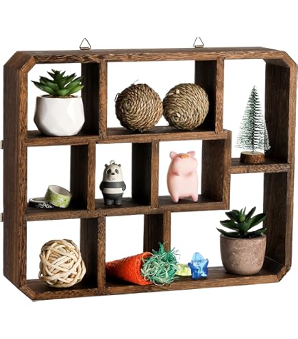 Étagère Décorative Ilyapa Barnwood – 15x12 Pouces, Style Bois De Grange, Murale Ou Autoportante