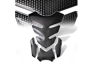 EMOTORCYCLEUSA 3D 4-Piece Customize Fuel Tank Pad Decal / Sticker Perforated Black w/Black Trim