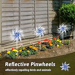 10 Pack Reflective Pinwheels for Yard and
