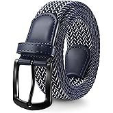 SUOSDEY Men Stretch Braided Belt, Elastic Belt for Jeans Pants Casual Golf Belt 1 3/8"
