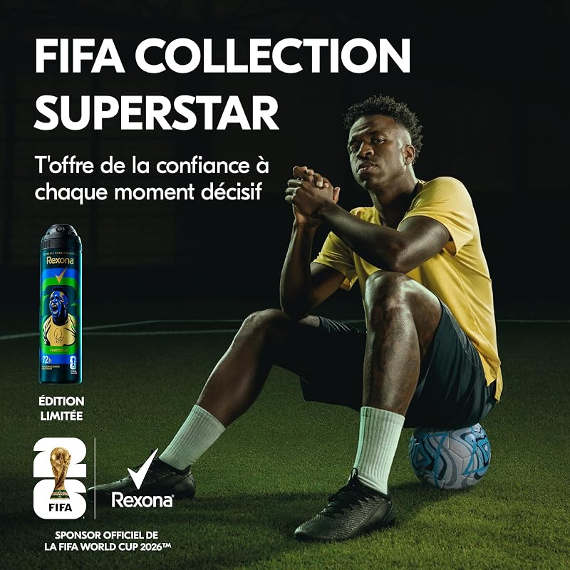 Coffret FIFA World Cup 2026TM Superstar Collection, Déodorants Spray Anti-transpirants Homme, Protection 72H Contre Transpiration & Odeurs, Idée Cadeau pour Fan, Invisible Ice Fresh, 6 x 150ml