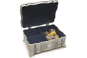 falado Antique Emboss Alloy Metal Jewelry Music Box Wind Up and Golden Movement Music Box for Christmas/Birthday/Valentine's Day/Mother's Day (You are my sunshine.)