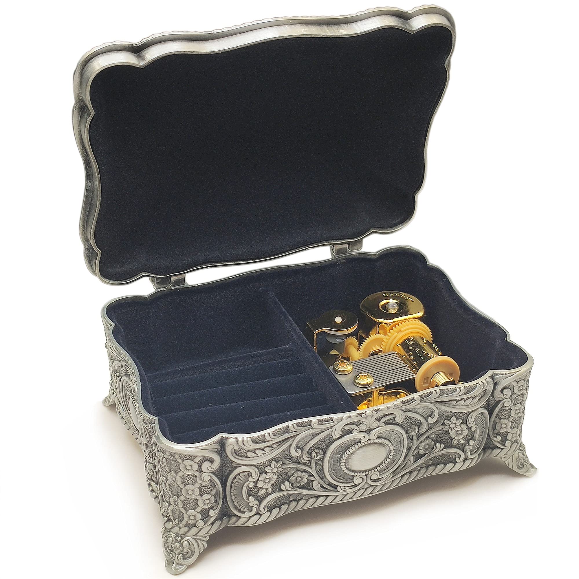 falado Antique Emboss Alloy Metal Storage Box Music Box Wind Up and Golden Movement Music Box for Christmas/Birthday/Valentine's Day/Mother's Day (You are My Sunshine.)