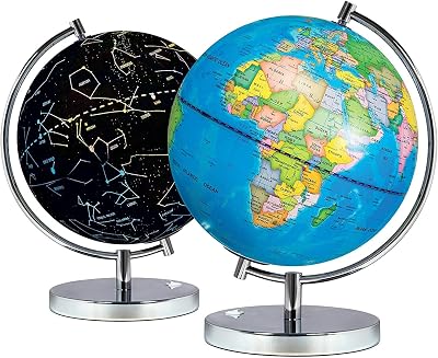 Science Kidz 2 in 1 Light Up Globe Kids World & Constellations Globe