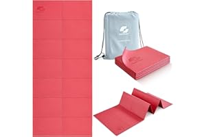 GymCope Foldable Yoga Mat for Travel, 68"x24" Folding Travel Gym Mat for Women Yoga Studio, Packable and Portable Pilates Mat with Storage Bag Easy to Carry, Lightweight Travel Workout Mat, 2mm/4mm