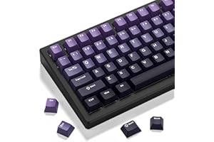 dagaladoo Purple PBT keycaps, Cherry Profile keycaps 75 Percent, Double Shot keycaps,Not Shine Through,Gradient Key caps Full