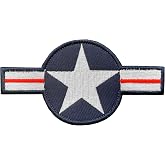 Large U.S. Air F Star Patch USA Airplane Airmen Uniform Logo Embroidered Applique Patch with Hook and Loop Fastener for Kids Boys Students Adult Bag Backpack Vest- 4.8x2.5