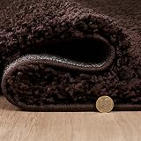 Abaseen Shaggy Rug Modern Living Room Extra Large 160x230 cm Brown view 5