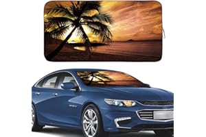 Gven Windshield Sun Shade 2024 Newest Sunshade for Car Windshield Front Window Sun Visor Shades FUUNY Design Blocks UV Rays Sun Protection for Car Truck SUV Auto Accessories (Sunset-Yellow, S)