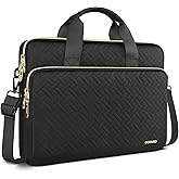 DOMISO 17 inch Laptop Sleeve Protective Case Cover Compatible with 17-17.3 inch HP Dell ASUS Lenovo Chromebook,Waterproof Computer Cases Bag with Shoulder Strap,Black