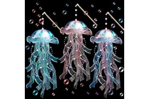 U-Vathing Jellyfish Lanterns Decor, 3 PCS Hanging Jellyfish Party Decorations, Mermaid Theme Party Supplies (Pink+Blue+Purple