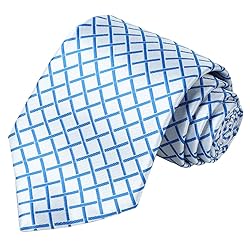 KissTies White Blue Tie 63'' XL Extra Long Ties