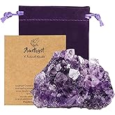 Natural Amethyst Crystal Cluster - Raw Healing Stone for Meditation, Reiki, Chakra Balancing - Worry Stone & Home Decor Gift