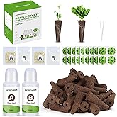 Ahopegarden 86PCS Hydroponic Pods Kit: Grow Anything Herb Kits with 600ml A&B Plant Food, 40 Grow Sponges, 40 Labels, 1 Tweezer - Hydroponics Supplies for Aerogarden&Most Brand Herb Garden