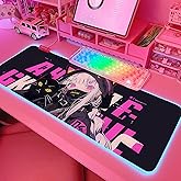 JMIYAV Pink RGB Gaming Mouse Pad 31.5x12 Inch PC XL Large Extended Glowing Led Light Up Desk Pad Non-Slip Rubber Base Computer Cute Mousepad Mat Desk Accessories Gaming Setup 12