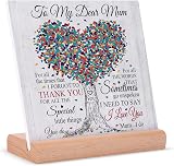 Niyewsor Acrylic Plaque Gift for Mum from Daughter Son Desk Decor Birthday view 2