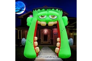 Holidayana Halloween Inflatables 10ft Monster Mouth Archway. Large Inflatable Outdoor Halloween Decorations. Inflatable Halloween Blowups Arch. Premium Inflatable Yard Decorations with LEDs