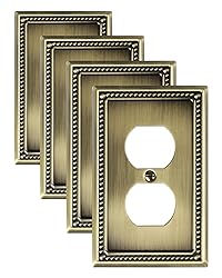 TREEWELL 4-Pack Duplex Outlet Cover Plate, Antique