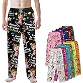 Bemaystar Custom Pajama Pants with Photo Men Women,Engagement Gifts for Couples,Personalized Widding Gifts