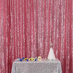 SquarePie Sequin Backdrop 10FT x 10FT Fuchsia Pink