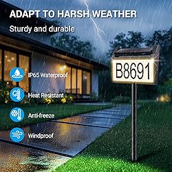 Solar House Number Sign, deerdance LED Illuminated