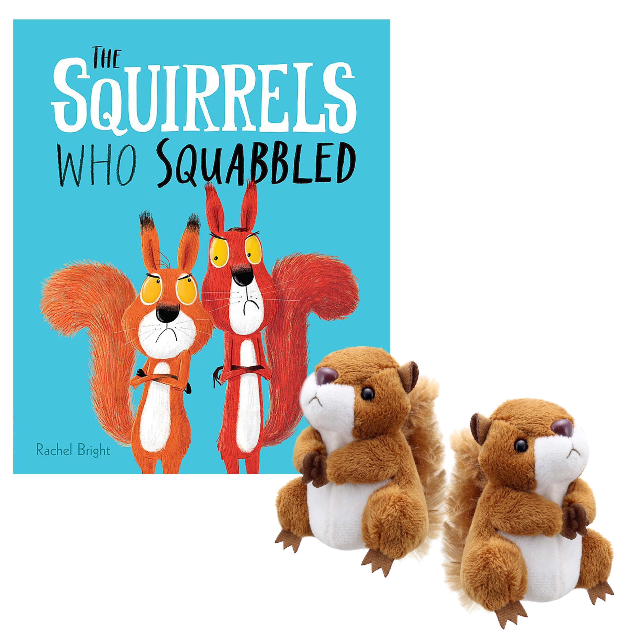 The Squirrels Who Squabbled by Rachel Bright, Includes 2 Squirrel Finger Puppets by The Puppet Company. A for Kids, Ideal for Interactive Storytelling and Imaginative Play.
