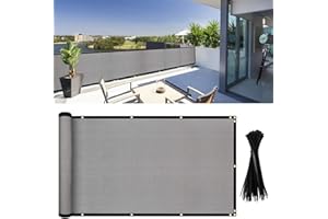 DearHouse Balcony Privacy Screen Cover, 3.5ft x16.5ft Privacy Screen Balcony Shield for Porch Deck Outdoor Backyard Patio Balconys, Includes 35 pc Cable Ties