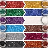 Fandamei 12 Pots Extra Fine Glitter Set Arts Crafts Nail Art Body Face view 6