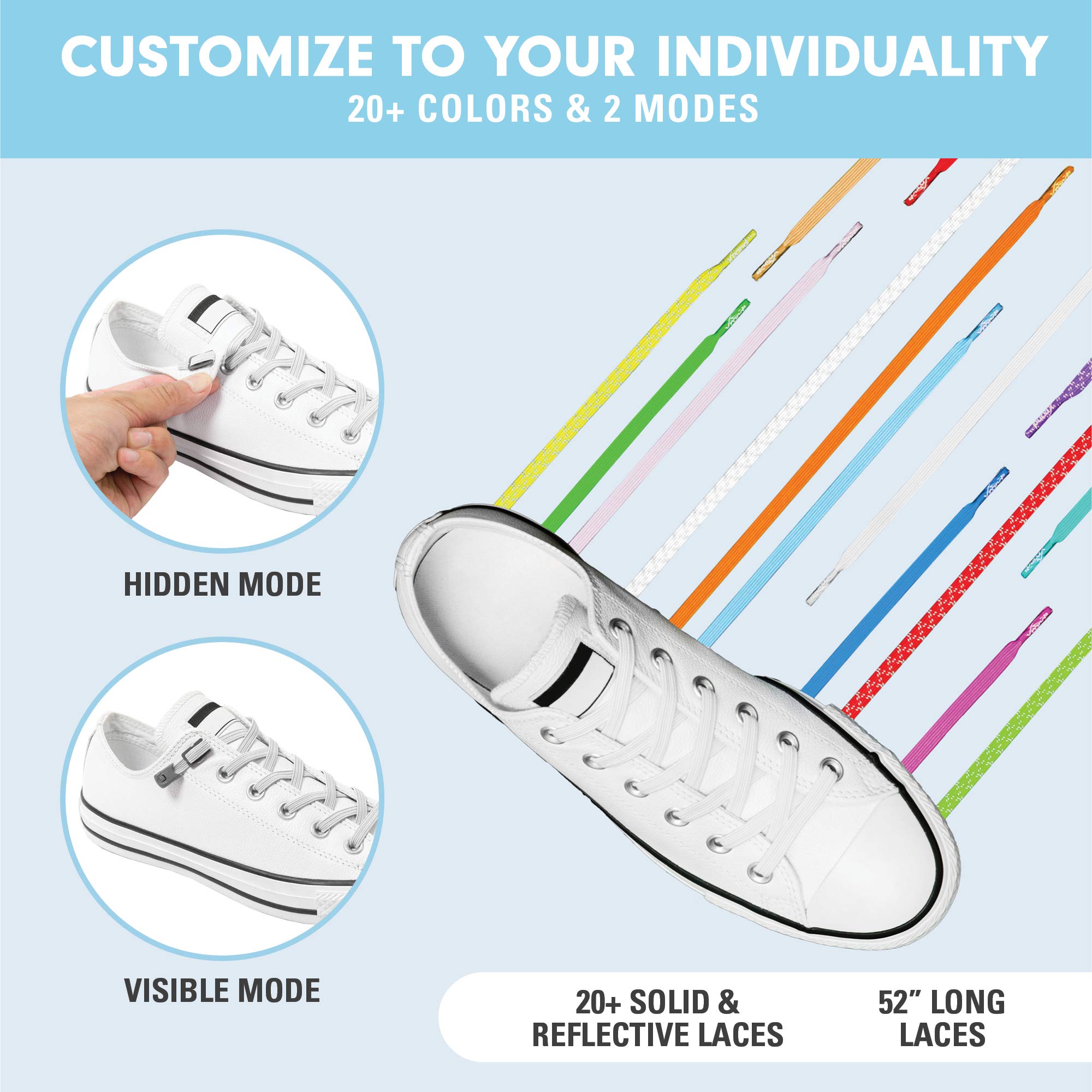 Xpand No Tie Shoelaces for Adults & Kids - Stretch Elastic Shoe Laces for Sneakers | Stretchy Tieless Shoe Strings
