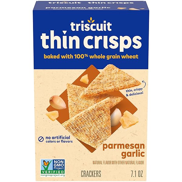 TRISCUIT THIN CRISPS PARMESAN GARLIC WHOLE GRAIN WHEAT...