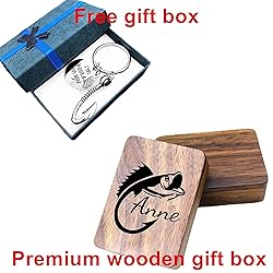Kooer Personalized Fishing Keychain, Custom Fishing