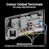 BG Electrical 45A Cooker Switch Socket Nexus Metal Black Nickel Double Pole LED view 5
