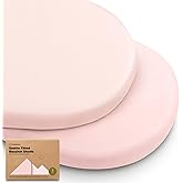 2pk Organic Baby Bassinet Sheets Boys, Girls, Fitted Sheet (Mist Rose) | 100% Cotton Bassinet Mattress Sheets, Compatible with Halo Bassinest Swivel Sleeper, Graco, Baby Delight, Universal Fitted
