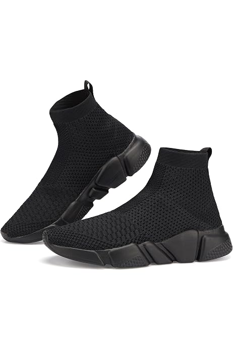 high top black slip on sneakers