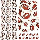 FEBSNOW 20 Pack Football Gift Bags, Football Paper Treat Candy Goodie Bags Party Favor Snack Bag for Team Birthday Sport Themed Supplies with 20 Stickers