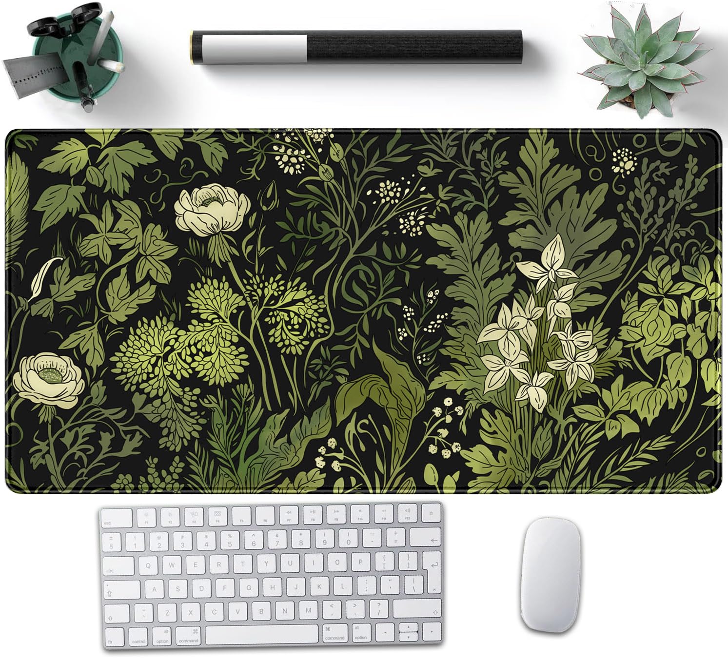 Nasdalgias Floral Green Leaves Plant Pad Matt for