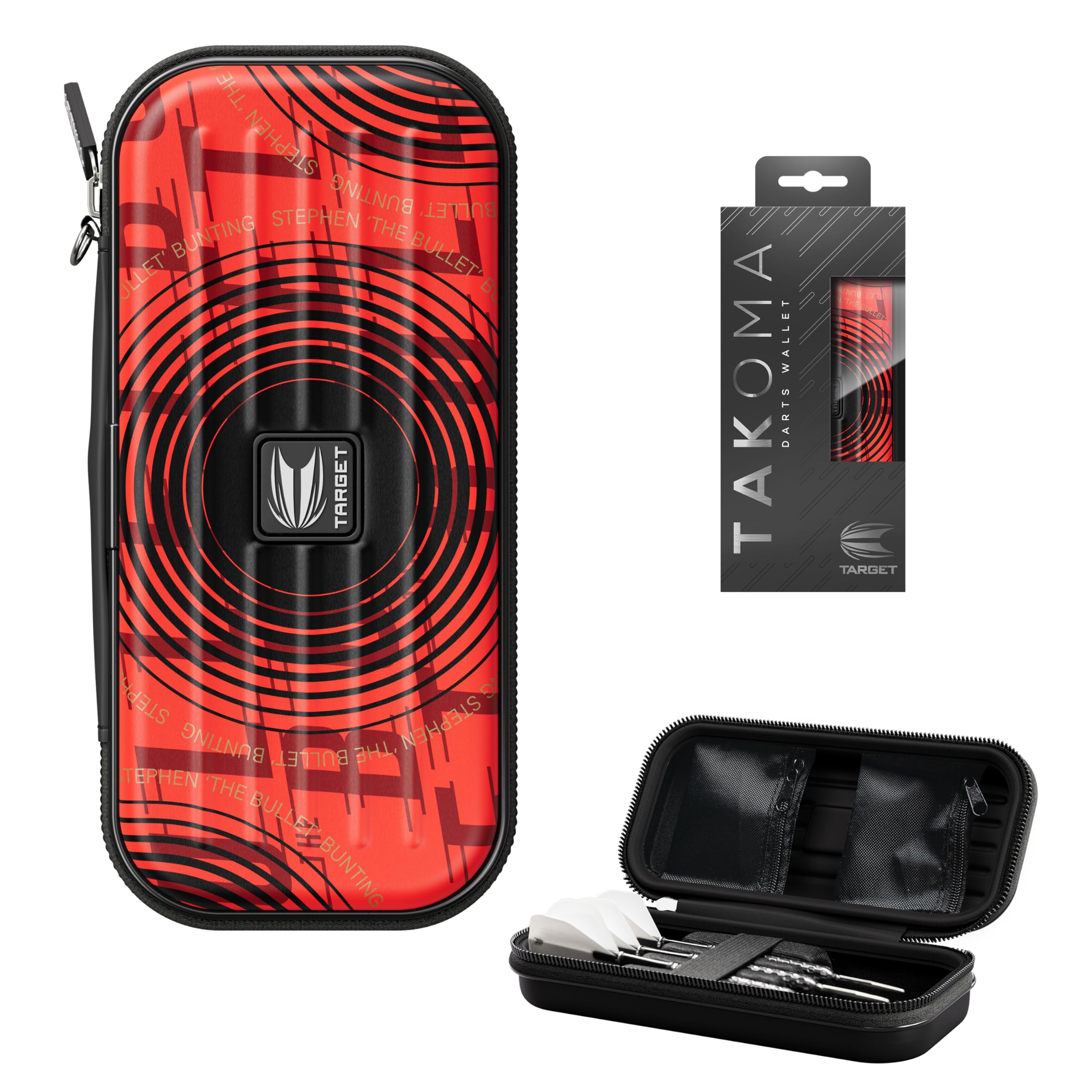 Target Darts Stephen Bunting Takoma Dart Wallet | Darts Storage Case, Dart Carrying Case, Holds 3 Fully Assembled Darts & Dart Accessories, Protective EVA Dart Holder