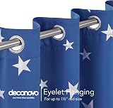Deconovo Stars Foil Printed Thermal Eyelet Blackout Curtains Blue 46x54 Inch 1 view 4
