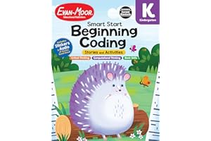 Evan-Moor Smart Start Beginning Coding, Kindergarten, Activity Workbook, Includes Stickers and Audio Read Along, Basic Skills