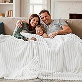 Joiedomi White Queen Size Blanket for Bed, Soft & Warm White Fleece Blankets Gifts for Women Men Mom, Cozy Cute Soft Cream White Throw 90x90 Inches
