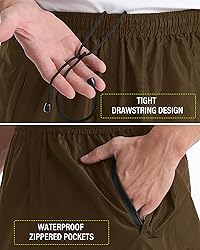 iCreek Men's Packable Rain Pants Waterproof