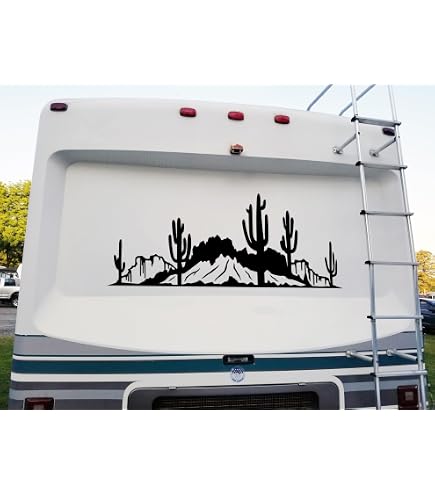 Amazon.com: Desert Cactus Mountain Scene V2 Vinyl Decal | RV Camper  Graphics Travel Trailer | Die Cut Sticker : Sports & Outdoors