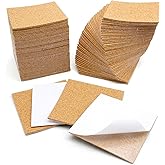 Blisstime 100 Pieces Self-Adhesive Cork Sheets 4"x 4" for DIY Coasters, Square Cork Tiles with Strong Self Adhesive Backing