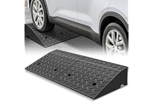 Auto Dynasty Rubber Curb Ramps, 7" Lift Height Curbside Ramp, 4400 LBS/2T Capacity Sidewalk Curb Ramp for Cars Trucks Bikes Motorcycles Wheelchairs, 1 Pack
