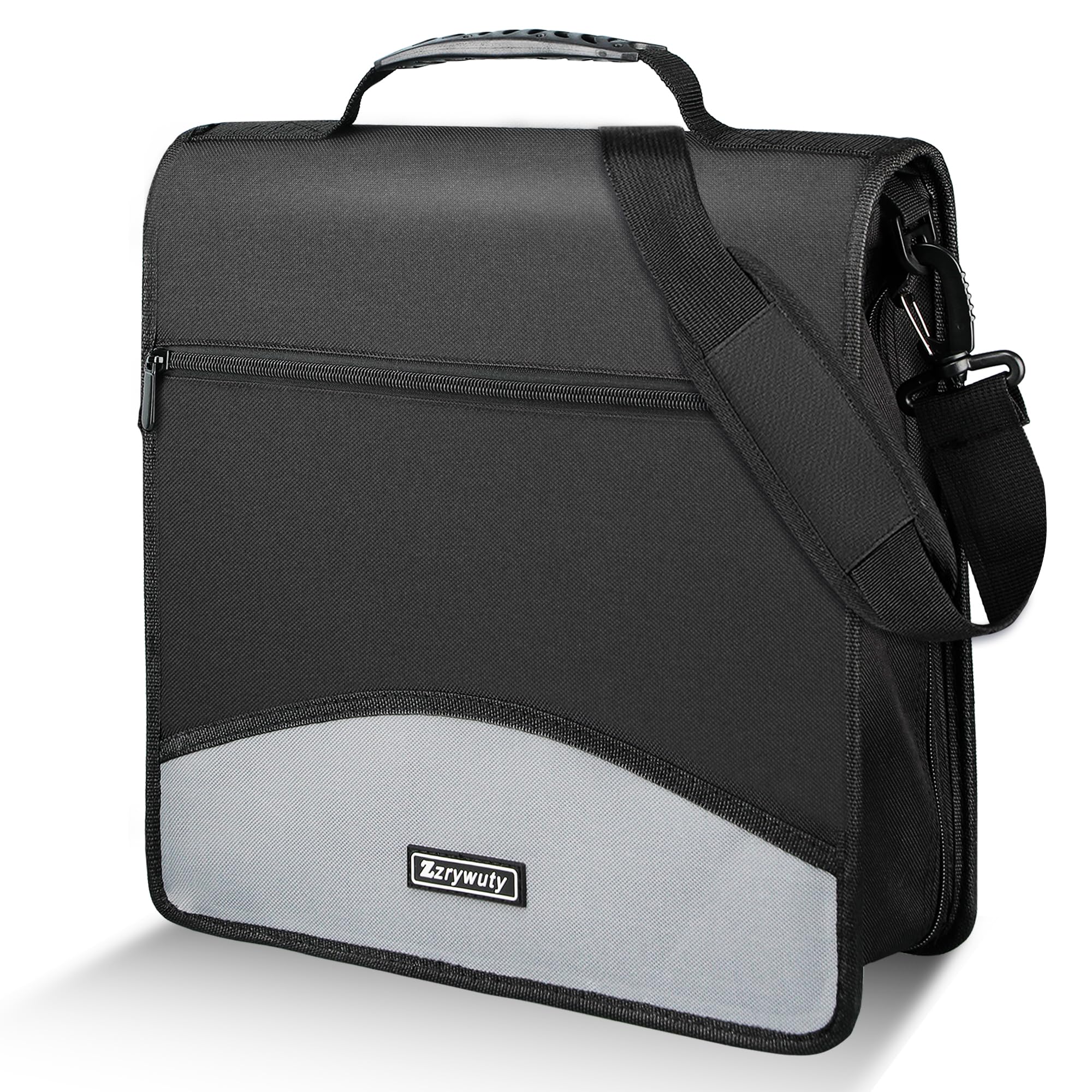Photo 1 of Zzrywuty Zipper Binder, 3 Inch 3-Ring Binder with Zipper, Expanding Folders and Shoulder Straps & Handles, 3" O-Rings with Multiple Pockets for Middle School and Office- Black